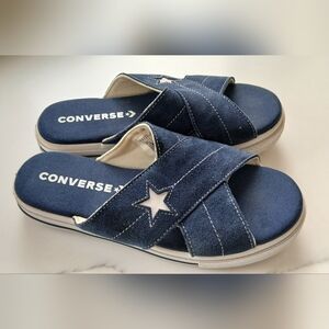 Converse One Star Slip-On Sandals – Women’s Size 8 – Navy Suede – Gently Used